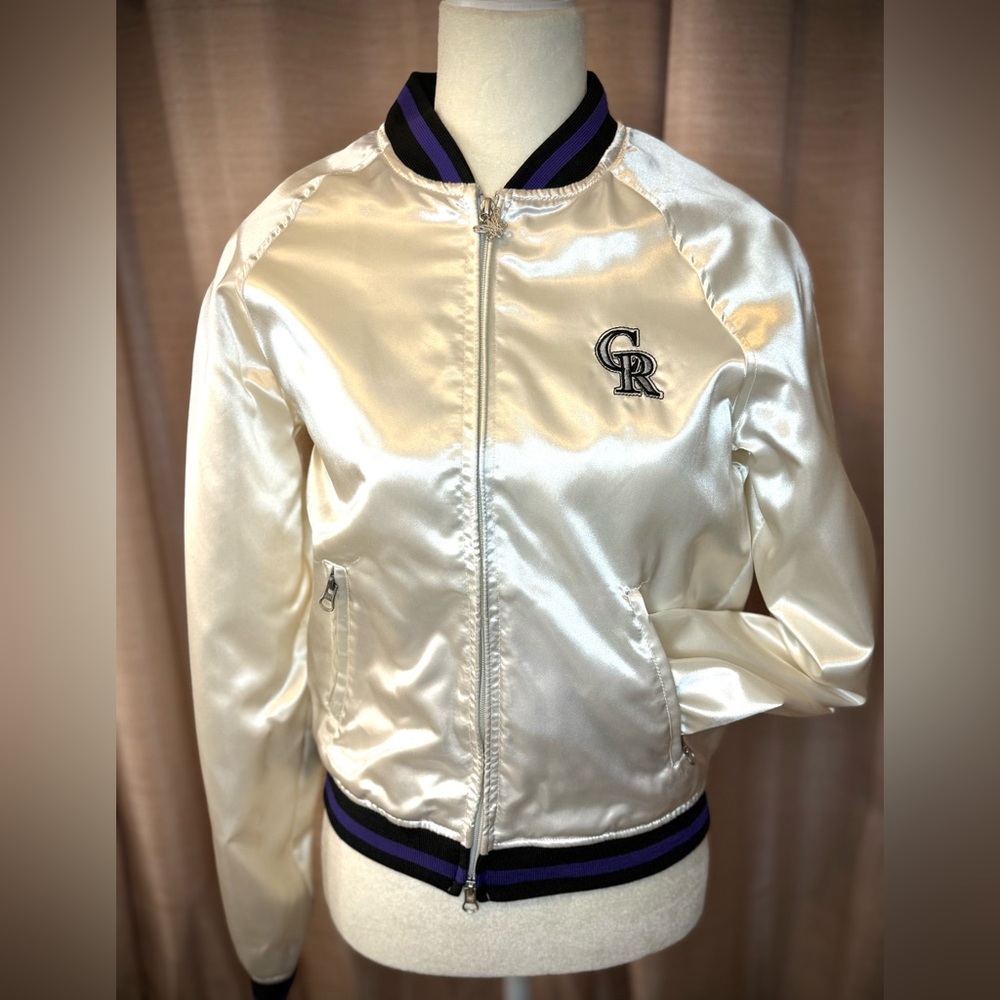 Retired Colorado Rockies Satin Bomber Jacket | Touch by Alyssa Milano | Sz W Med
